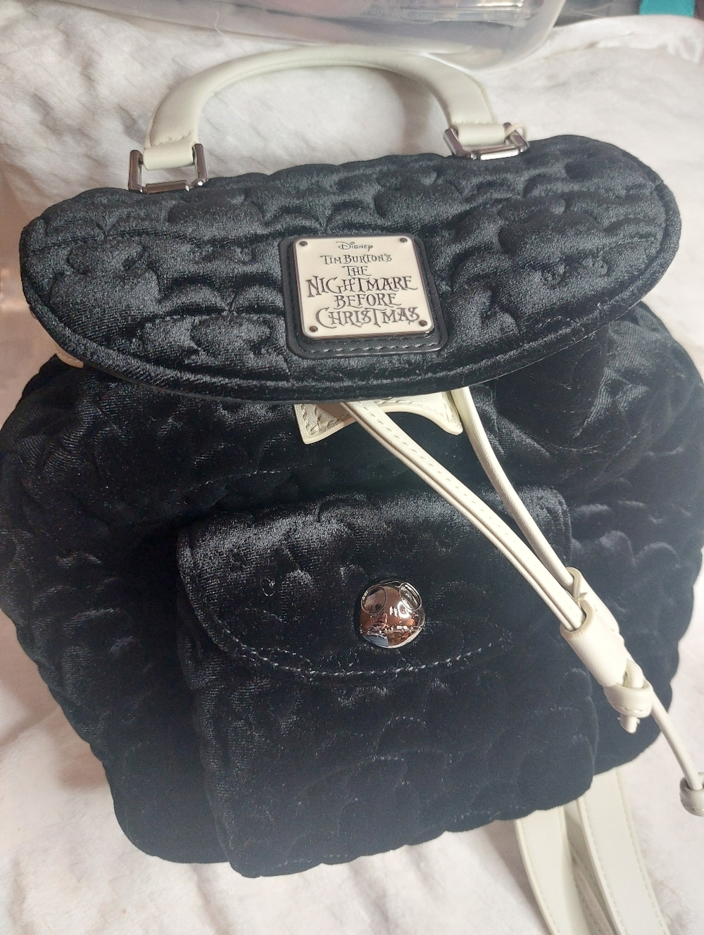 Loungfly Disney The Nightmare Before Christmas Velvet Quilted Backpack New